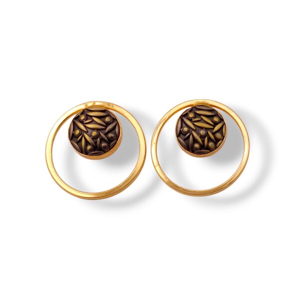 Vintage Black Halo Studs