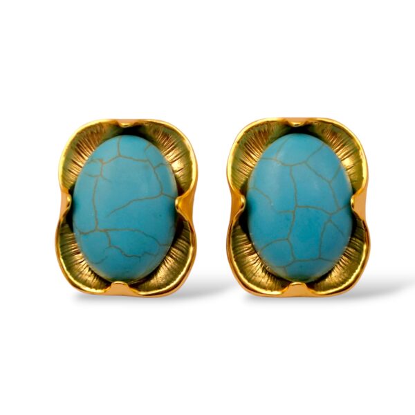 Turquoise Oval Studs
