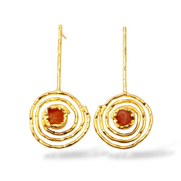 Amber Spiral Studs