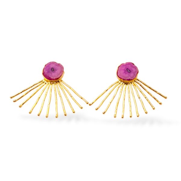 Fushcia Sunray Studs