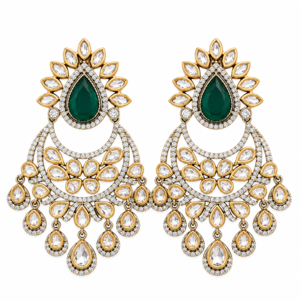Emerald Dual Tone Chandbali