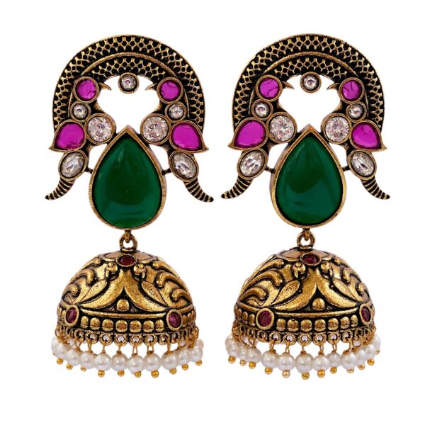 Antique Emerald Jhumkas